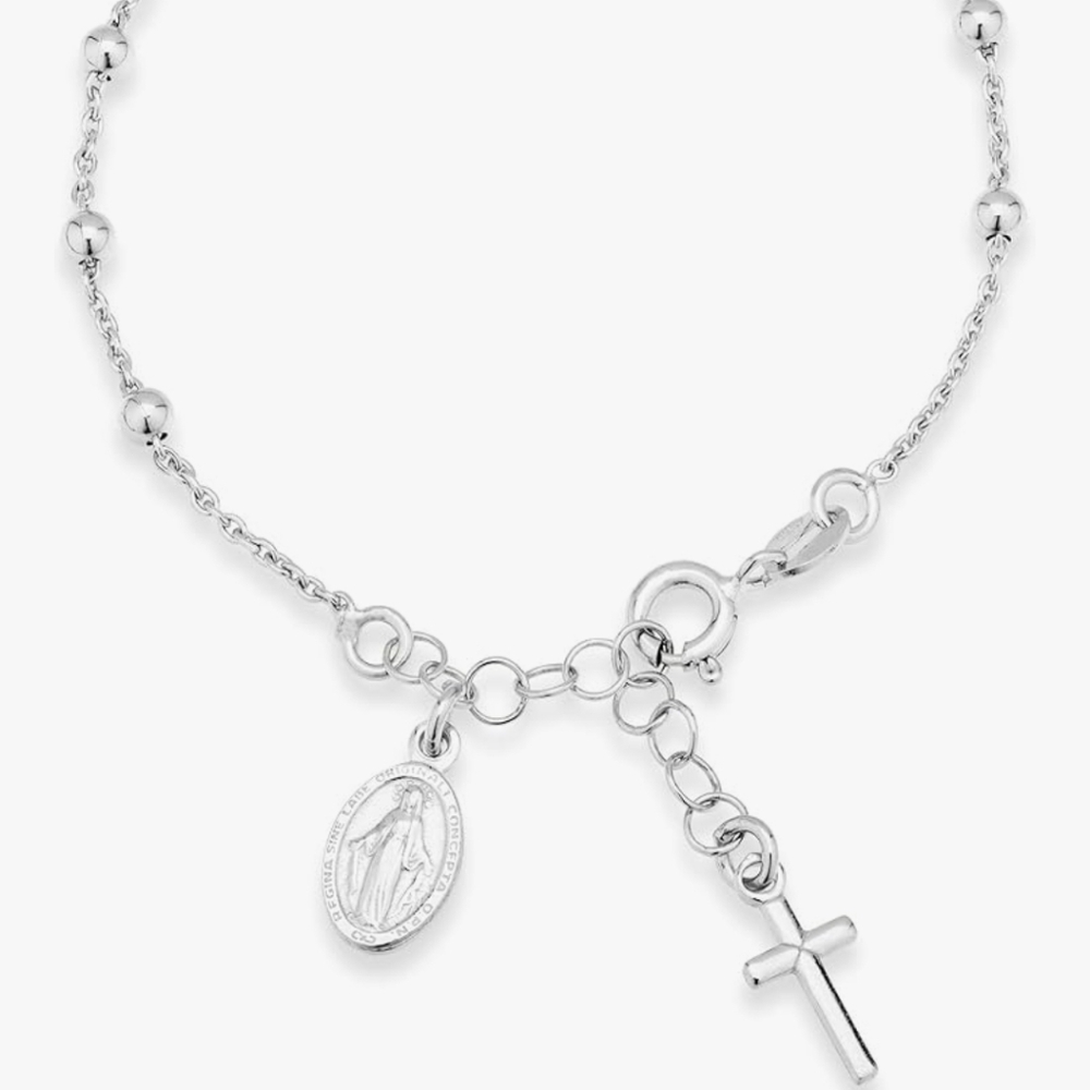 Elegant Sterling Silver Beaded Bracelet